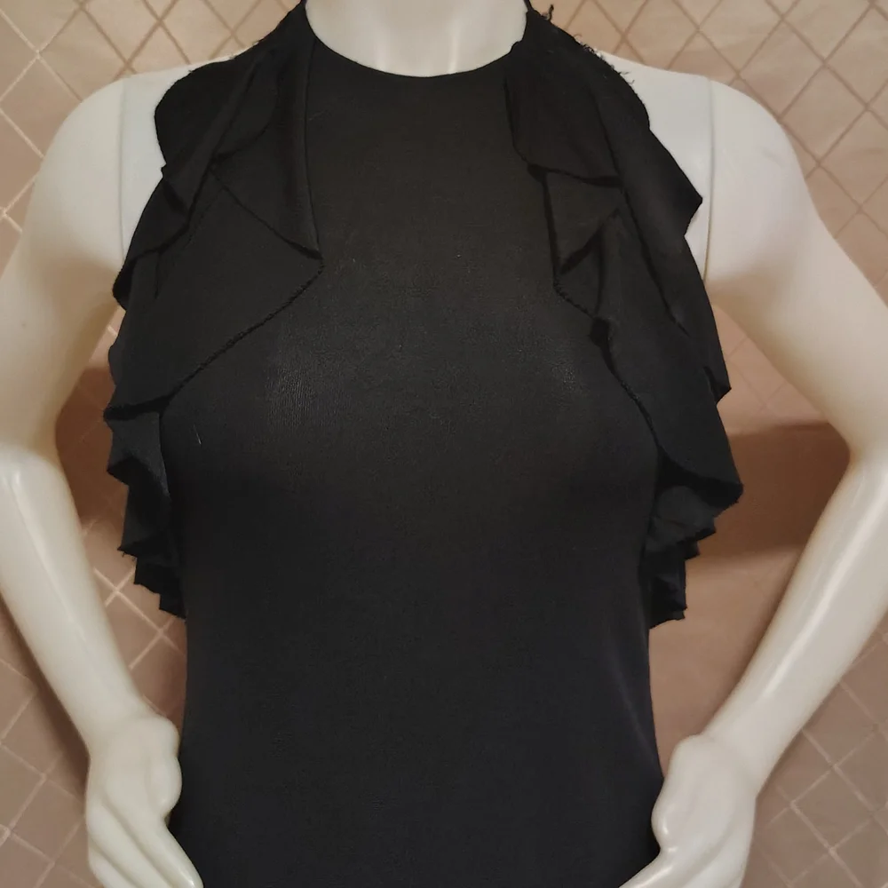 Ralph Lauren Black Ruffle Maxi Dress - Picture 2 of 6